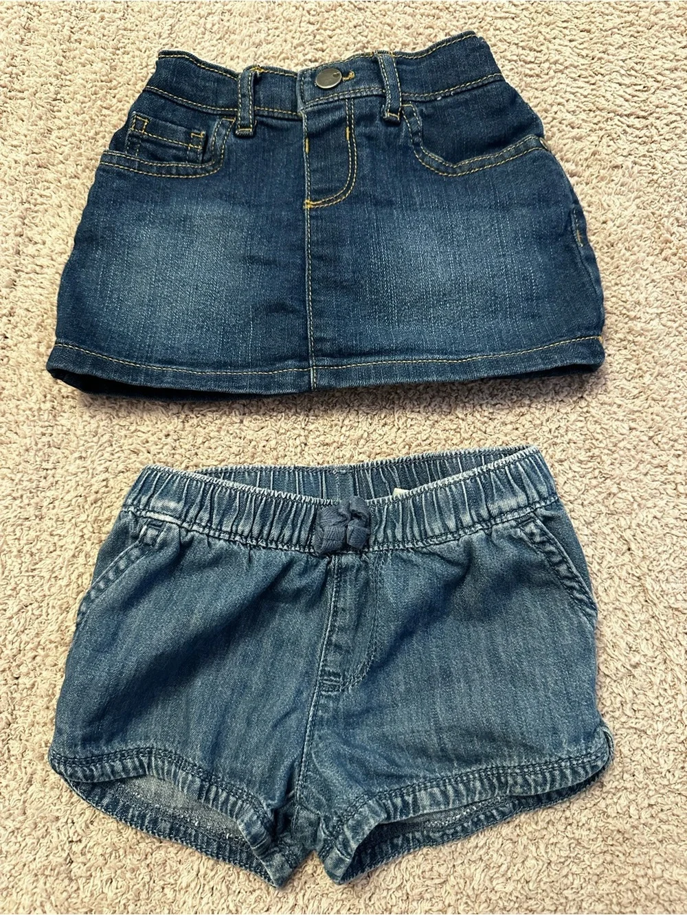 💙 The Children’s Place 12-18M Denim Skort & Shorts Bundle 👖